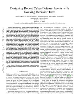 Designing Robust Cyber-Defense Agents with Evolving Behavior Trees