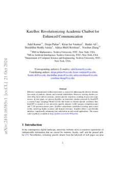 KatzBot: Revolutionizing Academic Chatbot for Enhanced Communication