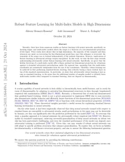 Robust Feature Learning for Multi-Index Models in High Dimensions