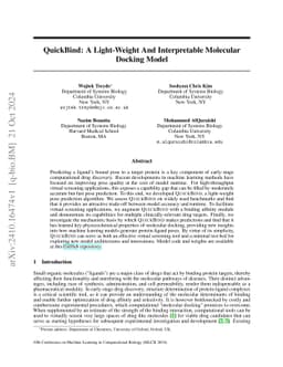 QuickBind: A Light-Weight And Interpretable Molecular Docking Model