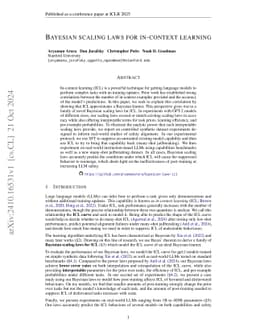 Bayesian scaling laws for in-context learning
