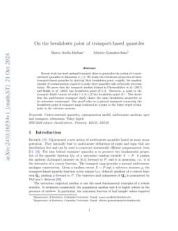 On the breakdown point of transport-based quantiles