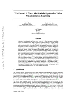ViMGuard: A Novel Multi-Modal System for Video Misinformation Guarding