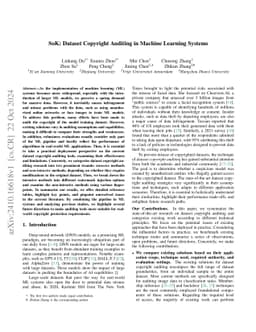 SoK: Dataset Copyright Auditing in Machine Learning Systems