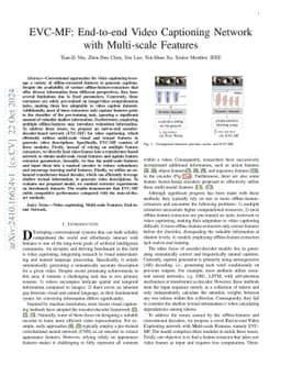 EVC-MF: End-to-end Video Captioning Network with Multi-scale Features