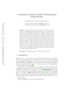 A Statistical Analysis of LLMs' Self-Evaluation Using Proverbs