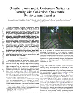 QuasiNav: Asymmetric Cost-Aware Navigation Planning with Constrained
  Quasimetric Reinforcement Learning
