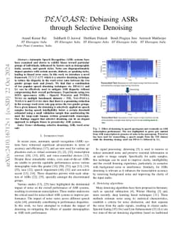 DENOASR: Debiasing ASRs through Selective Denoising