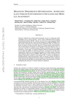 Magnetic Preference Optimization: Achieving Last-iterate Convergence for Language Model Alignment