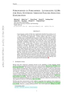 Forewarned is Forearmed: Leveraging LLMs for Data Synthesis through
  Failure-Inducing Exploration