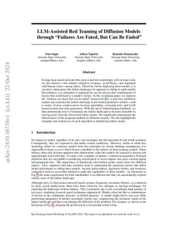 LLM-Assisted Red Teaming of Diffusion Models through "Failures Are
  Fated, But Can Be Faded"