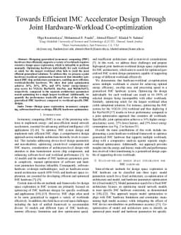 Towards Efficient IMC Accelerator Design Through Joint Hardware-Workload Co-optimization