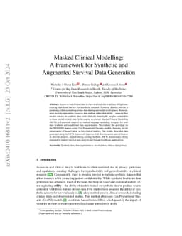Masked Clinical Modelling: A Framework for Synthetic and Augmented
  Survival Data Generation
