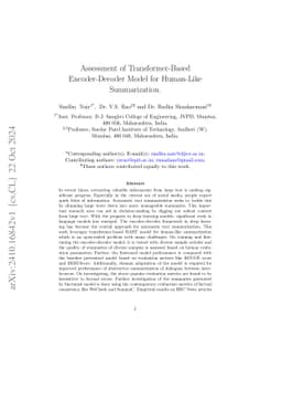 Assessment of Transformer-Based Encoder-Decoder Model for Human-Like
  Summarization