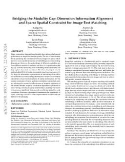 Bridging the Modality Gap: Dimension Information Alignment and Sparse
  Spatial Constraint for Image-Text Matching