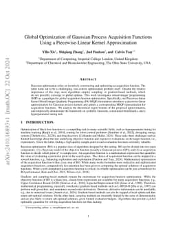 Global Optimization of Gaussian Process Acquisition Functions Using a
  Piecewise-Linear Kernel Approximation