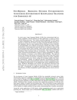 EnvBridge: Bridging Diverse Environments with Cross-Environment
  Knowledge Transfer for Embodied AI