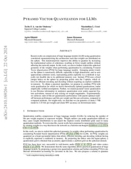 Pyramid Vector Quantization for LLMs