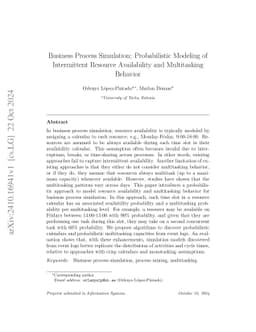 Business Process Simulation: Probabilistic Modeling of Intermittent
  Resource Availability and Multitasking Behavior