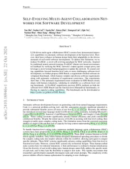 Self-Evolving Multi-Agent Collaboration Networks for Software
  Development