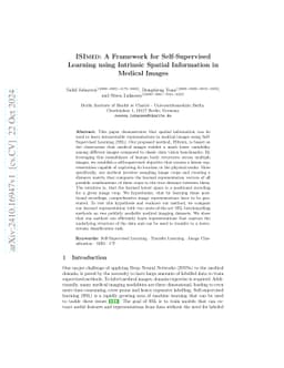 ISImed: A Framework for Self-Supervised Learning using Intrinsic Spatial
  Information in Medical Images