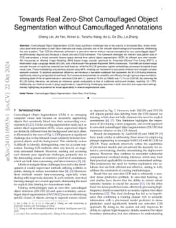 Towards Real Zero-Shot Camouflaged Object Segmentation without
  Camouflaged Annotations