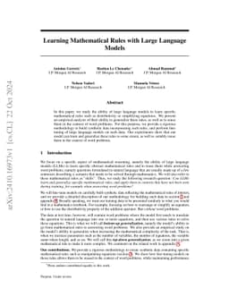 Learning Mathematical Rules with Large Language Models