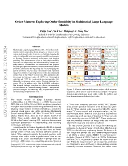 Order Matters: Exploring Order Sensitivity in Multimodal Large Language
  Models