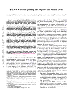 E-3DGS: Gaussian Splatting with Exposure and Motion Events
