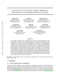 Science Out of Its Ivory Tower: Improving Accessibility with Reinforcement Learning