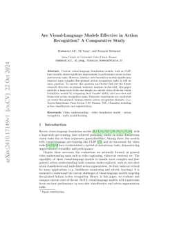 Are Visual-Language Models Effective in Action Recognition? A
  Comparative Study
