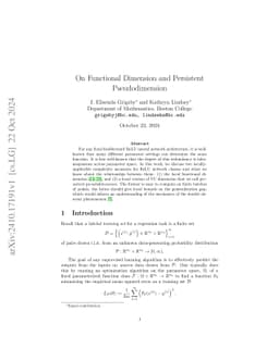 On Functional Dimension and Persistent Pseudodimension