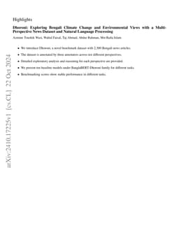 Dhoroni: Exploring Bengali Climate Change and Environmental Views with a
  Multi-Perspective News Dataset and Natural Language Processing