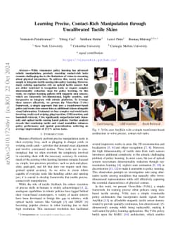Learning Precise, Contact-Rich Manipulation through Uncalibrated Tactile
  Skins