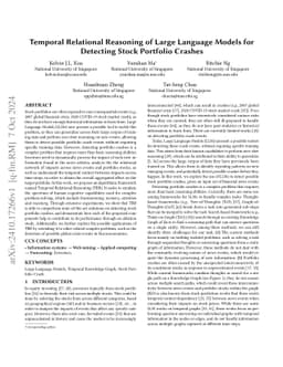 Temporal Relational Reasoning of Large Language Models for Detecting
  Stock Portfolio Crashes