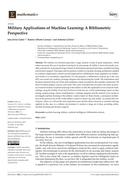 Military Applications of Machine Learning: A Bibliometric Perspective