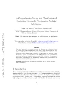 A Comprehensive Survey and Classification of Evaluation Criteria for
  Trustworthy Artificial Intelligence