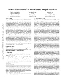 Offline Evaluation of Set-Based Text-to-Image Generation
