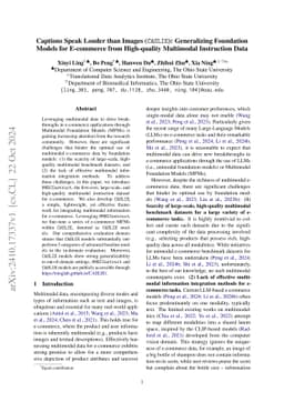 Captions Speak Louder than Images (CASLIE): Generalizing Foundation
  Models for E-commerce from High-quality Multimodal Instruction Data