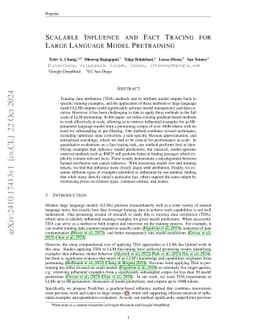 Scalable Influence and Fact Tracing for Large Language Model Pretraining