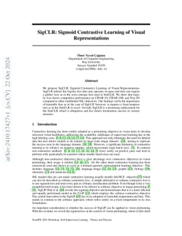 SigCLR: Sigmoid Contrastive Learning of Visual Representations