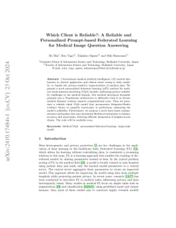 Which Client is Reliable?: A Reliable and Personalized Prompt-based
  Federated Learning for Medical Image Question Answering