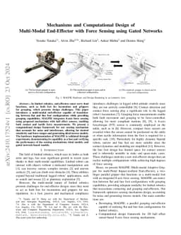 Mechanisms and Computational Design of Multi-Modal End-Effector with Force Sensing using Gated Networks