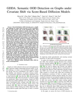 GDDA: Semantic OOD Detection on Graphs under Covariate Shift via
  Score-Based Diffusion Models