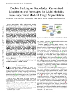 Double Banking on Knowledge: Customized Modulation and Prototypes for
  Multi-Modality Semi-supervised Medical Image Segmentation