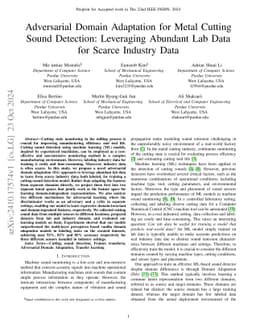 Adversarial Domain Adaptation for Metal Cutting Sound Detection:
  Leveraging Abundant Lab Data for Scarce Industry Data