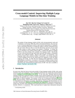 Cross-model Control: Improving Multiple Large Language Models in
  One-time Training