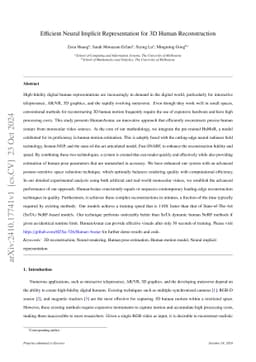 Efficient Neural Implicit Representation for 3D Human Reconstruction