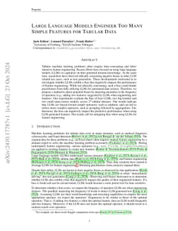 Large Language Models Engineer Too Many Simple Features For Tabular Data