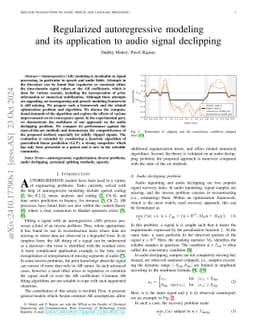 Regularized autoregressive modeling and its application to audio signal
  declipping